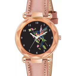 CSAMON Women Printed Dial & Textured Straps Analogue Watch GR379RG Chakali Pink G L-image-120