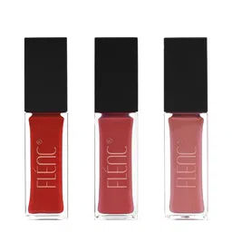 FLENC 3Pc Ritzy Glossy Liquid Lipstick- 10ml Each-Montreal- Moscow- Miami-55