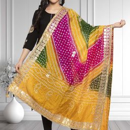 Moda Rapido Dyed Bandhani Dupatta with Gotta Patti-12