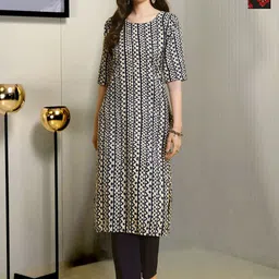 Moda Rapido Women Ethnic Motifs Printed Regular Kurta with Trousers-image-49