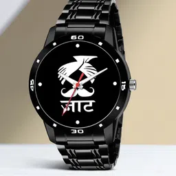 TARIDO Men Printed Dial & Bracelet Style Straps Analogue Watch TD-1002JAAT FULL BLACK CHAIN-2