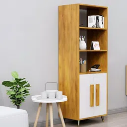 HEXA RED Brown & White Wooden Book Shelf-image-92