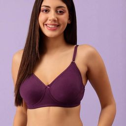 FiveFlag Cotton Non-Wired Magenta Bra-image-21