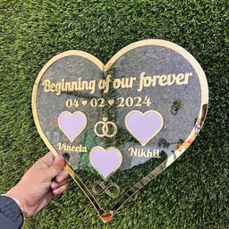 inventoo Heart Shape Thumb Print Nikah Frame for Wedding 8 inch Wedding Thumb Print, Send Photo on 8989650192 and call for any details)-picture-49