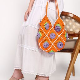 Sugercandy Textured Bucket Crochet Tote Bag with Tasselled-image-47
