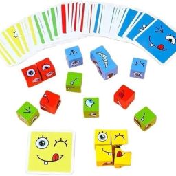 little mind Emoji Cube face Change Puzzle For Kids 16 Cube, 64 Challenge Cards image 3