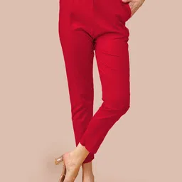 LYRA Women Comfort Regular Fit High-Rise Flat-Front Regular Trousers-image-50