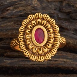 Kushal's Fashion Jewellery Gold-Plated Stone-Studded Adjustable Finger Ring-image-89