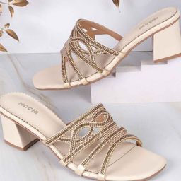 Mochi Women Embellished Open Toe Block Mules-picture-32