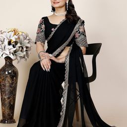 MADHUR HAND WORK ART Striped Sequinned Tissue Saree-picture-58