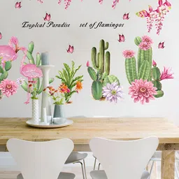 INDIAN ROYALS Pink & GreenButterflies Printed Waterproof Wallpaper-image-69