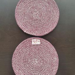 BulkySanta Maroon 2 Pcs Round Table Placemats-picture-18