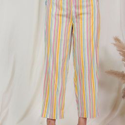 Aramya Women Striped Cotton Palazzos-image-20
