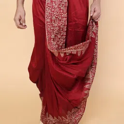 W & G Men Printed Relaxed Fit Silk Ethnic Dhoti-picture-17