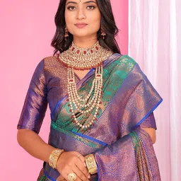 jayant creation Blue Art Silk Barasi Sarees-picture-18