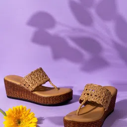 Inc 5 Women Ethnic Wedge Mules with Laser Cuts-15