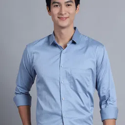 Majestic Man Men Modern Slim Fit Spread Collar Solid Cotton Formal Shirt-picture-30