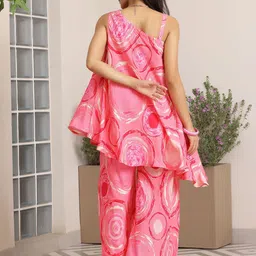 Libas Printed One Shoulder Tunic Top With Palazzos image 4