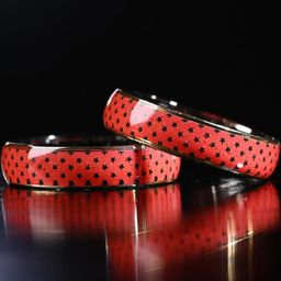 1ST TIME Set Of 8 Red Alloy Artificial Stones & Beads Antique Bangles-picture-1