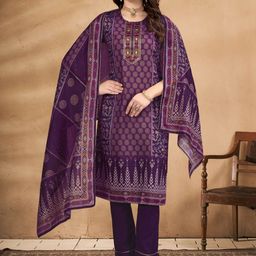 Anouk Women Printed Regular Mirror Work Kurta with Trousers & With Dupatta-9