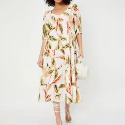 max Tropical Print A-Line Midi Dress-picture-6