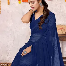 MIRCHI FASHION Embellished Poly Georgette Saree-picture-44