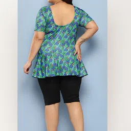 BAESD Plus Size Printed Swimwear & Attached Shorts With Goggle image 4