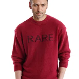 RARE RABBIT Men Typography Printed Cotton Pullover Sweater-image-18