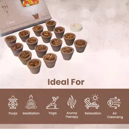 GaneshaSpeaks Brown Dhoop Cup Wood Powder Pooja Essentials-38