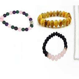 Divine souvenirs Unisex Set Of 3 Artificial Beaded Elasticated Bracelets-image-55