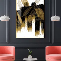 THE NEXT DECOR Abstract Expression Glass Finish Vertical Wall Art-image-70