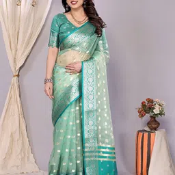 BerMondsey Ethnic Motifs Woven Design Zari Banarasi Saree-picture-49