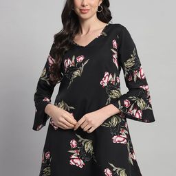 Curvydrobe Floral Printed A-Line Mini Dress-image-26