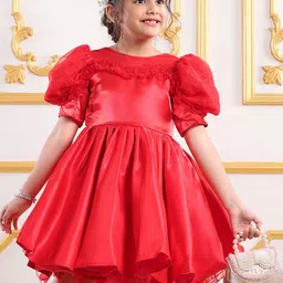 Mark & Mia Girls Round Neck Puff Sleeves Dress-picture-31