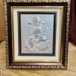 ABDESIGNS White & Silver Toned Goddess Laxmi Table Photo Frame-image-20