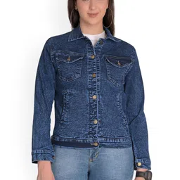 CEFALU Women Denim Jacket with Patchwork-image-63