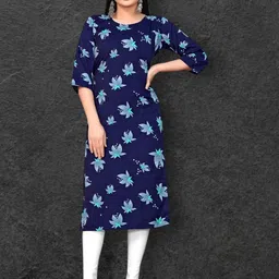MANTRA DESIGNER Women Blue Crepe Kurtas-picture-22