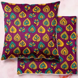 ArtzFolio Multicoloured Set of 2 Velvet Square Cushion Covers-image-68