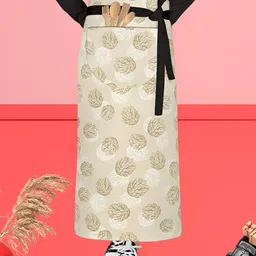 ArtzFolio Beige Printed Cotton Waist Aprons-81