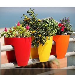 Go Hooked Set of 7 Flower Railing Pots and Planter 12 Inch image 2