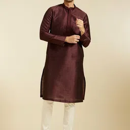 Diwas by Manyavar Mandarin Collar Straight Kurta-image-83