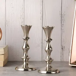 VoiDrop Silver-Toned Set of 2 Candle Holder-image-58