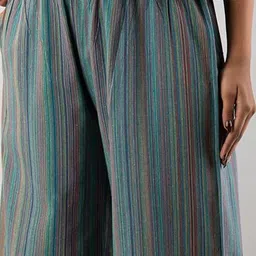 MORWAD Women Striped Handloom Palazzos image 3