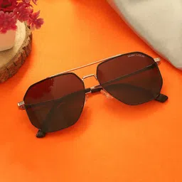 MARC LOUIS Unisex Square Sunglasses with Polarised and UV Protected Lens MARC LOUIS 9226 SILVER BLACK SG-68