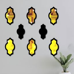VAH Kya Bat Hai !! Black 8 Pieces Mirror Traditional Acrylic Mirror Sticker-image-80