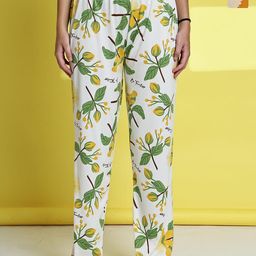 ETC Pack Of 2 Floral Printed Cotton Mid-Rise Lounge Pants-picture-42