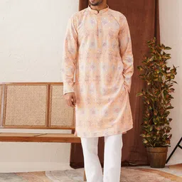 Jompers Men Embroidered Regular Sequinned Kurta with Pyjamas-18