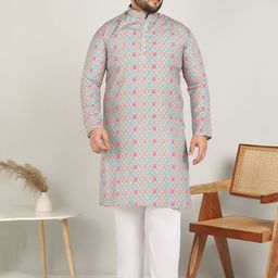 Metronaut Men Printed Plus Size Cotton Kurta-picture-19