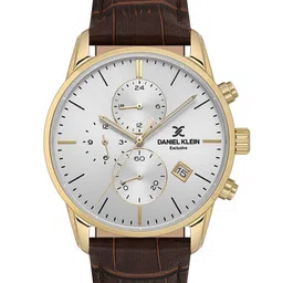 Daniel Klein Exclusive Men Round Dial & Leather Straps Analogue Watch DKX.1.13834-4-34