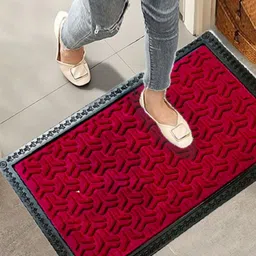 AaHo Decor Red & Black Anti-Skid Doormat-54